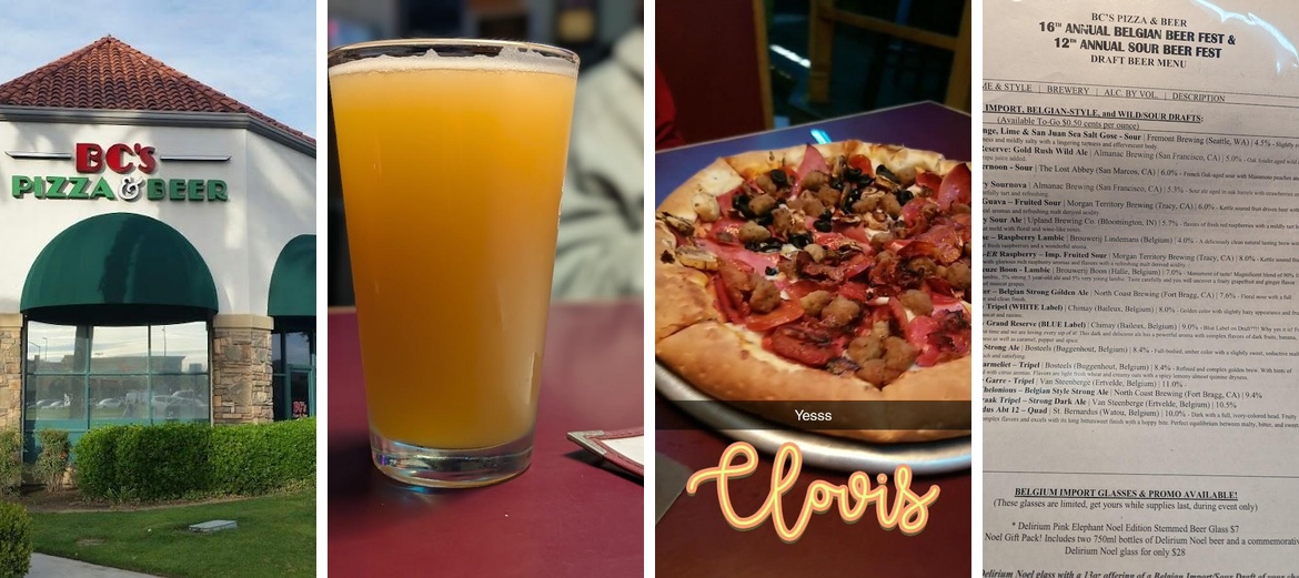 BC's Pizza & Beer Menu